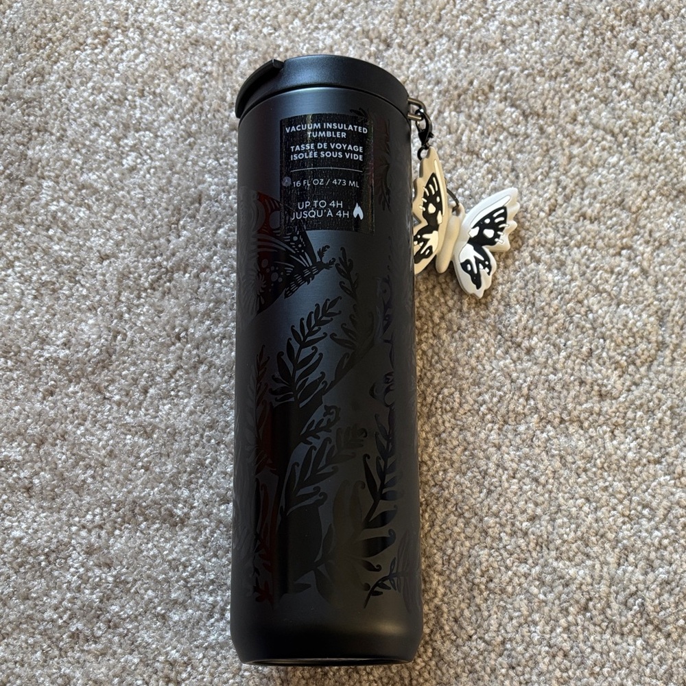 Starbucks  Vacuum Insulated Tumbler with Butterfly Charm and design NWT